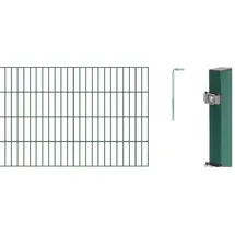 GAH Alberts Doppelstabmattenzaun Komplettset 16 Matten 0,8 x 30 m grün