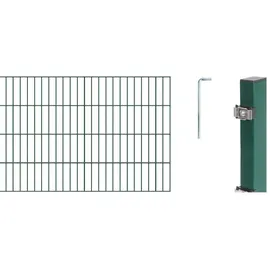 GAH Alberts Doppelstabmattenzaun Komplettset 16 Matten 0,8 x 30 m grün