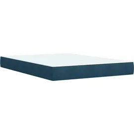 vidaXL Boxspringbett mit Matratze Blau 140x200 cm Samt