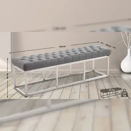 CLP Sitzbank Amun Stoff Edelstahl grau/150 cm