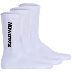 Salomon Unisex Socken, 3er Pack - EVERYDAY CREW, Frottee, Stütz-Zone, Logo Weiß 45-47
