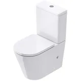 doporro Design Stand wc 108T inkl. Softclose Absenkautomatik 36x63x82cm Stand-Toilette Weiß spülrandlos