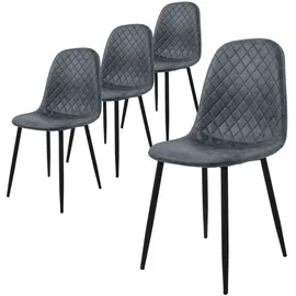 ML-Design Esszimmerstühle 4er Set Anthrazit Küchenstuhl aus Kunstleder