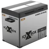 Cross Tools elektrische Dualzone Kühlbox - Kompressor Gefrierbox 39 Liter (Kühlleistung bis -20° C, Für Camping, Auto, tragbarer Kühlschrank, App, 230V/12V/24V, 65x37,5x42,7cm) ICEBOX 50 DUAL, 68064