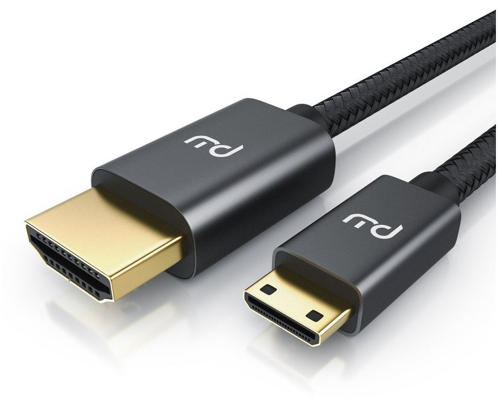 Primewire HDMI-Kabel, HDMI Typ C (Mini), HDMI Typ A (200 cm), 4K HDMI auf Mini HDMI Adapterkabel 3840 x 2160 @ 60 Hz - 2m grau