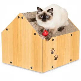 Coil Kratztonne, Katzenhöhle, Katzenkratzbaum, Katzenbett, Katzenliege, Umweltfreundliches Bett, Kratzpappe, MDF, Höhe: 34,5 cm