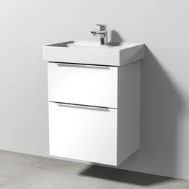 Sanipa 3way Waschtischunterbau für Keramik-Waschtisch Collaro 50 cm, 2 Auszüge mit Aufsatzgriff, Badmöbel,
