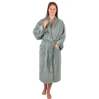 Betz Bademantel Bademantel Microfaser mit Schalkragen - MALMÖ - für Herren und Damen, Gürtel grün L/XL