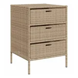 vidaXL Gartenschrank Beige 55x59x80 cm Poly Rattan