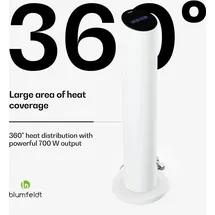 Blumfeldt SmartFlow Tower Infrarotheizstrahler 700W 360° Wärmeabgabe WLAN-Steuerung