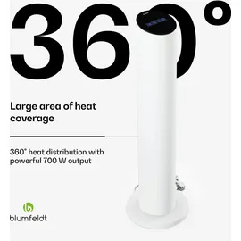 Blumfeldt SmartFlow Tower Infrarotheizstrahler 700W 360° Wärmeabgabe WLAN-Steuerung