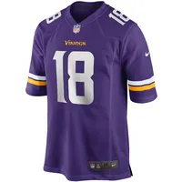 Nike Footballtrikot NIKE "Nike Trikot Minnesota Vikings NFL Home Jersey Jefferson 18", Herren, Gr. L, lila (mehrfarbig), 100% Polyester, Trikots