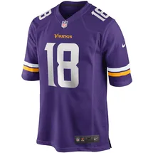 Nike Footballtrikot NIKE "Nike Trikot Minnesota Vikings NFL Home Jersey Jefferson 18", Herren, Gr. L, lila (mehrfarbig), 100% Polyester, Trikots