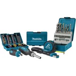 Makita B-49725 Bohrer Bit Set 96 teilig + Makpac ( Cuttermesser Maßband Faustschraubendreher Ratschenschraubendreher Bithalter )