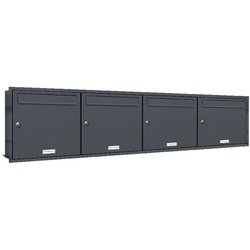 AL Briefkastensysteme Wandbriefkasten 4 er Premium Unterputz Briefkasten Anlage RAL 7016 anthrazit 4×1 grau