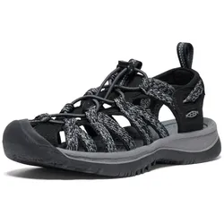 Keen Sandale Whisper (wasserdicht, Schnellschnürsystem, für leichte Wanderungen) grau/schwarz Damen