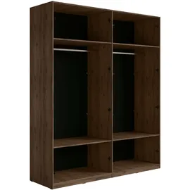 Home Affaire Drehtürenschrank Rimini 179,2 x 220,5 x 60 cm Braun/Schwarz
