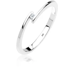 Elli DIAMONDS Verlobungsring Solitär Diamant 0.015 ct.925 Silber Ringe   Damen 