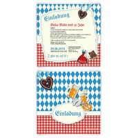 Einladungskarten zum Geburtstag (20 Stück) bayrisch Oktoberfest Einladung Bayern Karten