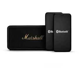 Marshall Middleton Bluetooth Lautsprecher, Black & Brass, Wasserfest