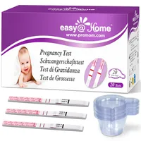 Easy@Home Schwangerschaftsteststreifen, 20er-Pack mit 20 Urinbechern, 10 mIU/mL hCG Schnelltest-Kit