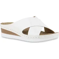 VAN HILL Damen Pantoletten in Weiss Lack