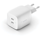 Belkin BoostCharge Pro USB-C-GaN-Ladegerät mit zwei Anschlüssen und PPS weiß