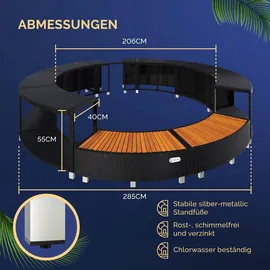 CASARIA Poolumrandung schwarz Ø 206 cm