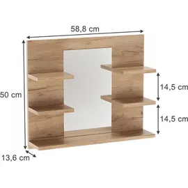 Vicco Spiegelschrank, Wilbur, mit Regalen,