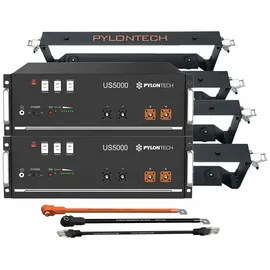 PYLONTECH 2x Pylontech US5000 LiFePO4 48V + Brackets + Anschlusskabel 9,6kWh Speicherpaket