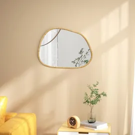 Homcom Asymmetrischer Wandspiegel 80 x 60 cm Beige