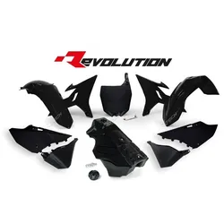 Race Tech Revolution Plastik Kit + schwarzer Tank Yamaha YZ125/250, schwarz