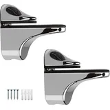 2 Stück Verstellbare Glasregalhalterung Glasklemme, Glasregal Wandregal Halterung für Holz-/ Glasregale mit Einer Dicke von 5-22 mm