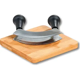 KESPER Kräuterschneidebrett 16 x 16 x 1,8 cm mit Wiegemesser