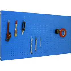 SimonRack Perforierte Metallplatte für Werkzeuge 1200x600 blau + 8 Haken