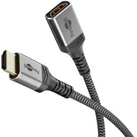 goobay HDMI-Verlängerungskabel 8K 0,5 m Schwarz/Silber