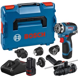 Bosch GSR 12V-35 FC inkl. 4 x Aufsatz + 2 x 3,0 Ah + L-Boxx