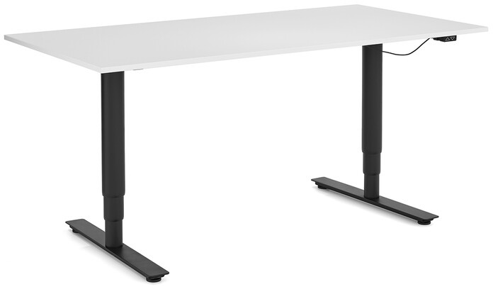 Schreibtisch W-Life E-Table Wagner schwarz, Designer Peter Wagner, 59-125 cm. Tischplatte 2.2x180x80 cm