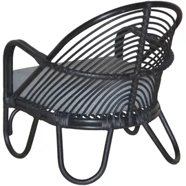 Hofmann Living And More Loungesessel Handgeflochten Polyester 1 x 1 x 1 cm Schwarz mit Kissen
