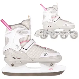 Nils Extreme 2-In-1 Inliner Eishockey Camille, Grau-Rosa S(29-33)