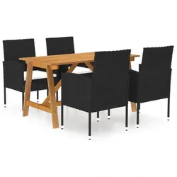 vidaXL 5-tlg. Garten-Essgruppe 16 : Farbe - Schwarz