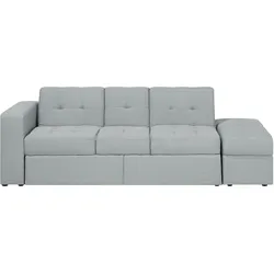 3-Sitzer Schlafsofa hellgrau mit Stauraum Ottomane FALSTER
