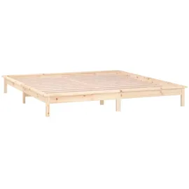 vidaXL Massivholzbett mit LEDs 200x200 cm