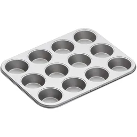 KitchenCraft Muffinbackblech, Antihaftbeschichtung, für 12 Muffins, 35 cm x 27 cm