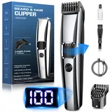 Birch Barttrimmer Herren Elektrisch mit Batterieanzeige, Bartschneider Trimmer Haarschneider mit ZoomRad(1-10mm),Gesichtshaartrimmer Intimrasierer Shaver,Full Body Hair Groomer für Männ,USB