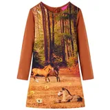 vidaXL Kinderkleid mit Langen Ärmeln Cognac 104