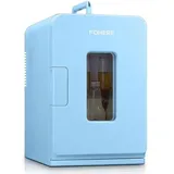 FOHERE 2 in 1 Mini Kühlschrank, 15L Kühlschrank für Zimmer mit Kühl- und Heizfunktion, DC/AC für Autos, Büros und Wohnheim, ECO-Low-Noise-Modus, für Kosmetik und Getränke