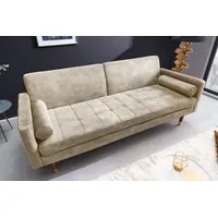 Riess-Ambiente Schlafsofa COUTURE - 195cm champagner Samt 3-Sitzer Bettfunktion