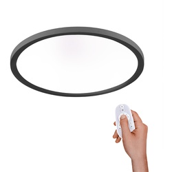 LED Deckenleuchte, schwarz, rund, dimmbar, Memory Funktion
