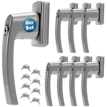 monzana Monzana® Fenstergriffe Abschließbar mit Schloss Kindersicherung Silber 35mm Stiftlänge 2 Schlüssel Fensterbeschlag Balkon Türgriff Einbruchschutz